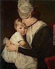 Son Canvas Paintings - Portrait of Mrs Anne Carwardine and her Eldest Son Thomas